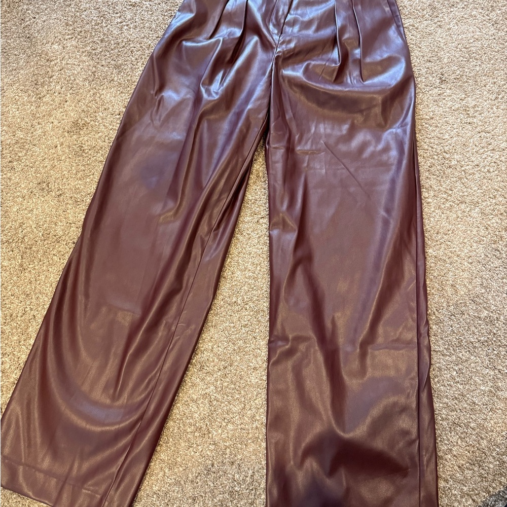 new with tags Plum Faux Leather Pants Baby Boo Fashion - Picture 2 of 4